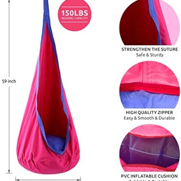 Children Funny Hanging Swing Seat Indoor and Outdoor Hammock Toy for Kids - Picture 4 of 7